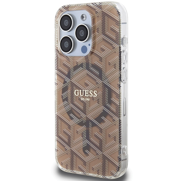 Etui Guess GUHMP15XHGCUSTGW iPhone 15 Pro Max 6.7" brązowy/brown hardcase IML GCube MagSafe Case
