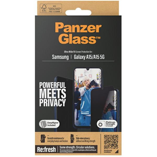 Szkło PanzerGlass Ultra-Wide Fit Sam A15 / A15 5G Privacy Screen Protection Easy Aligner Included P7349