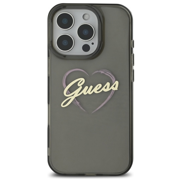 Etui Guess iPhone 16 Pro 6.3" czarny/black hardcase IML Heart