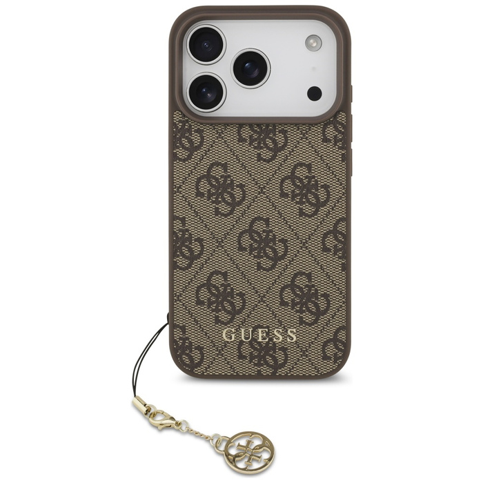 Etui Guess 4G Charms Collection MagSafe  do iPhone 17 Pro brązowy