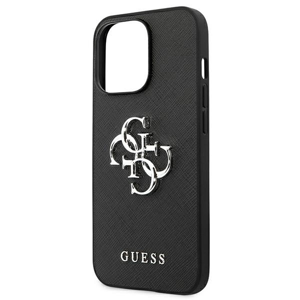 Etui GUESS Apple iPhone 13 Pro Saffiano 4G Metal Logo Czarny Hardcase