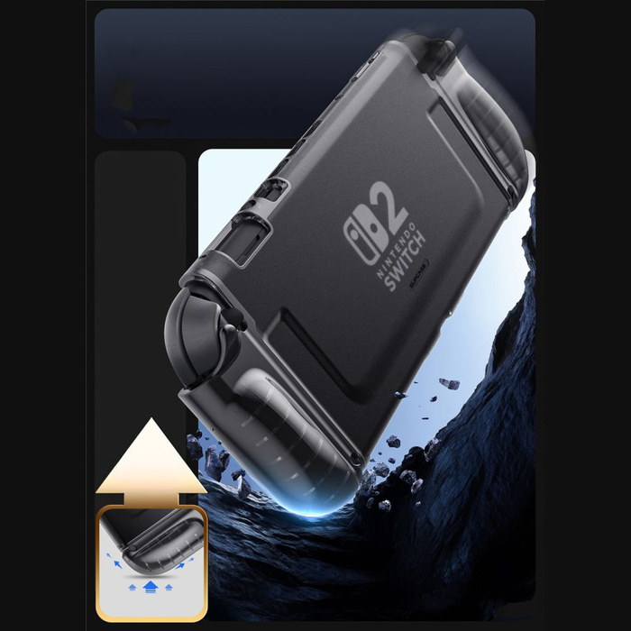 SUPCASE CRYSTAL CASE NINTENDO SWITCH 2 FROST BLACK