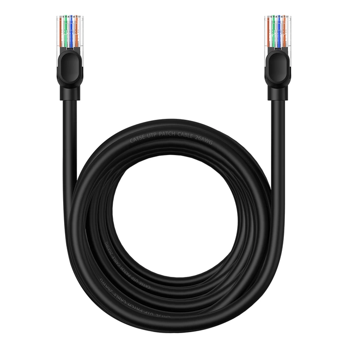 Kabel sieciowy Baseus Ethernet CAT5, 8m (czarny)