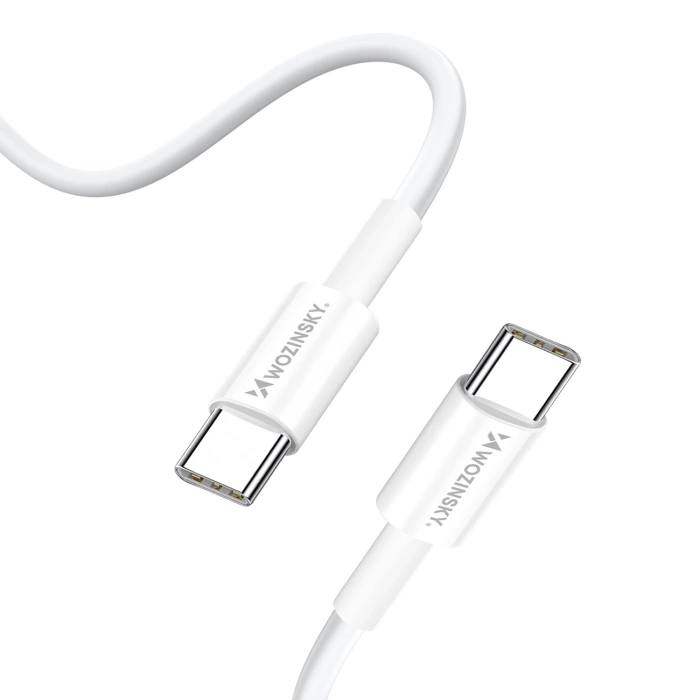 Wozinsky ładowarka GaN 65W z portami USB 2xUSB-C z kabelm C-C 65W - biała