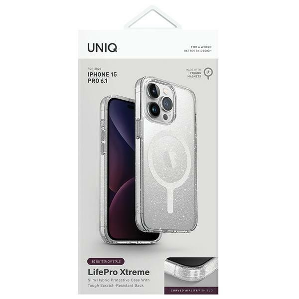 Etui UNIQ etui LifePro Xtreme iPhone 15 Pro 6.1" Magclick Charging przezroczysty/tinsel lucent Case