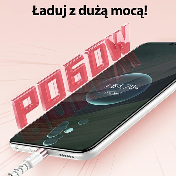 AWEI kabel CL-166T USB-C na USB-C magnetyczny czarny/black