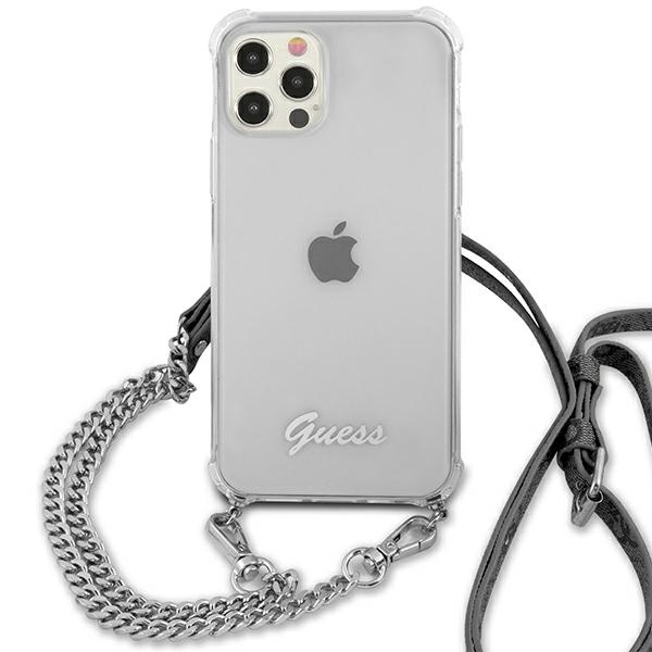 Etui GUESS Apple iPhone 12 12 Pro 4G Silver Chain Bezbarwny Hardcase
