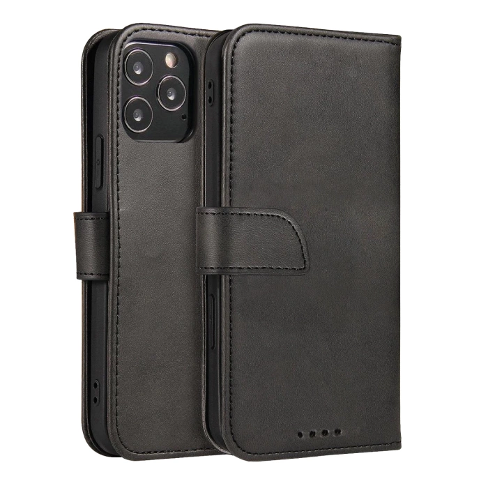 Magnet Case elegancki futerał etui pokrowiec z klapką i funkcją podstawki Motorola Moto E32 czarny