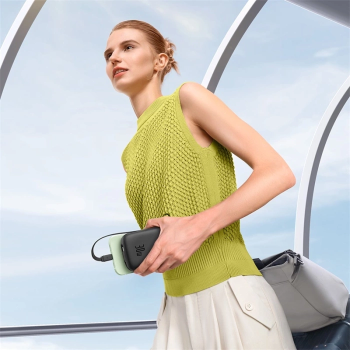 Powerbank Baseus QPow 2 30W 10000mAh z wbudowanymi kablami USB-C - czarny