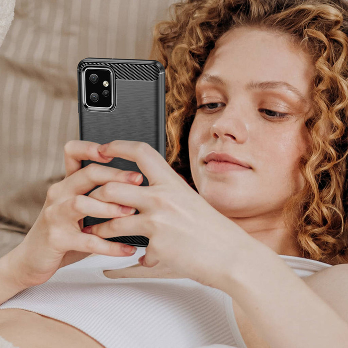 Etui Carbon Case etui do Motorola Moto G Power 2023 elastyczny silikonowy karbonowy pokrowiec czarne Case