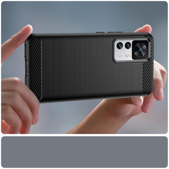 Carbon Case etui Xiaomi 12T Pro / Xiaomi 12T elastyczny silikonowy karbonowy pokrowiec czarne