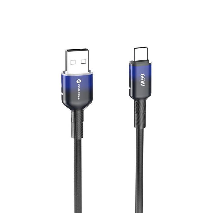 Kabel USB A do USB C Forcell F-Energy QC4.0 3A 66W Gradient 1 m C352 czarny
