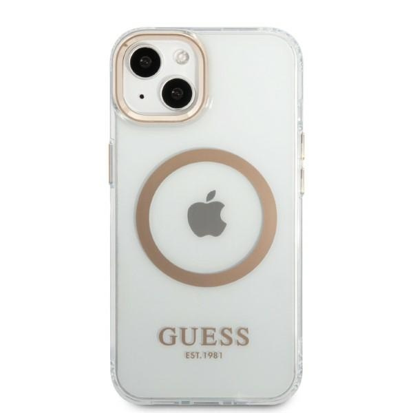 Etui GUESS Apple iPhone 13 Metal Outline Magsafe Złoty Hardcase