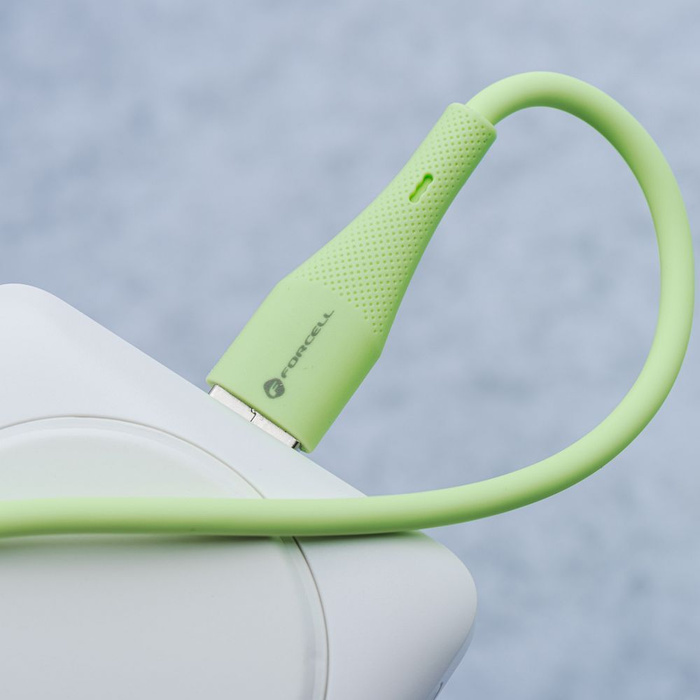 Kabel USB A do USB C Forcell F-Energy QC4.0 3A 66W Silicone 1 m C342 zielony