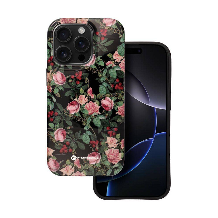 Etui na iPhone 16 PRO Forcell F-Protect Mirage zgodny z MagSafe Military Drop-Test rose drama