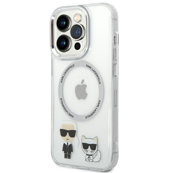 Etui Karl Lagerfeld iPhone 14 Pro 6,1" hardcase przeźroczysty/transparent Karl & Choupette Aluminium Magsafe