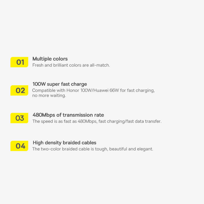 Baseus Dynamic Series kabel USB - USB Typ C 100W 1m biały (CALD000602)