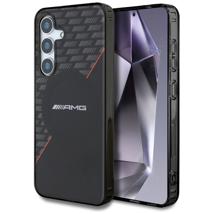 Etui AMG Double Layer Rhombs MagSafe do   Samsung Galaxy S25+ czarno-czerwony
