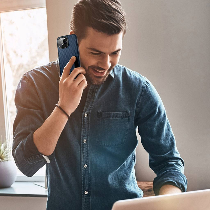 Dux Ducis Fino etui pokrowiec pokryty nylonowym materiałem iPhone 14 Pro Max czarny