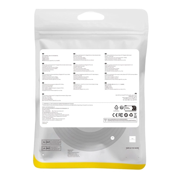 Kabel sieciowy w oplocie kat. 7 Baseus Ethernet RJ45, 10Gbps, 3m (czarny)