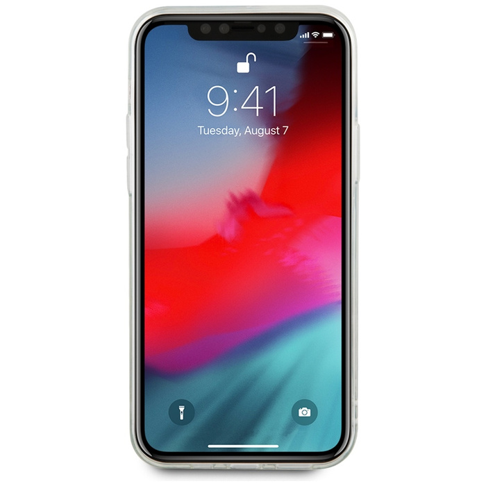 Etui KARL LAGERFELD Apple iPhone 12 Pro Max Mirror Liquid Glitter Karl Srebrny Hardcase