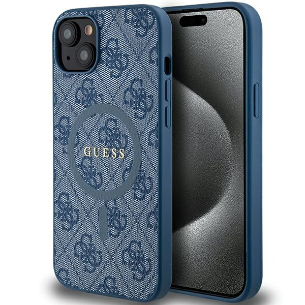 Etui Guess GUHMP15SG4GFRB iPhone 15 / 14 / 13 6.1" niebieski/blue hardcase 4G Collection Leather Metal Logo MagSafe Case