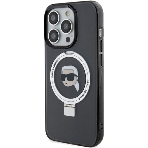 Etui Karl Lagerfeld KLHMP15XHMRSKHK iPhone 15 Pro Max 6.7" czarny/black hardcase Ring Stand Karl Head MagSafe Case