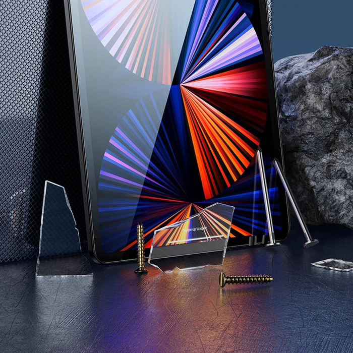Baseus 2x Full-glass film 0,3mm folia do iPad Pro 12.9'' 2021 (5 gen.) / 2020 (4 gen.) / 2018 (3 gen.) z zestawem montażowym