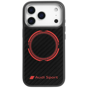 Etui Audi RSQ Carbon Fiber Sport Red     Circle MagSafe do iPhone 17 Pro czarny