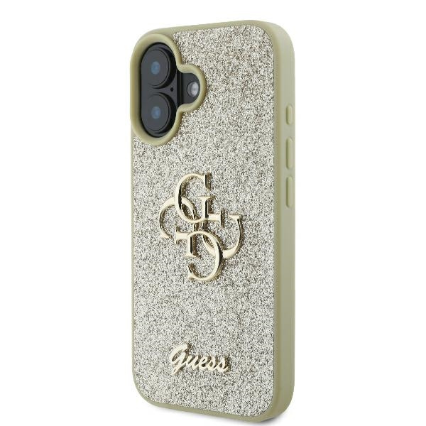 Etui Guess iPhone 16 Plus złoty/gold HC Fixed Glitter Big 4G