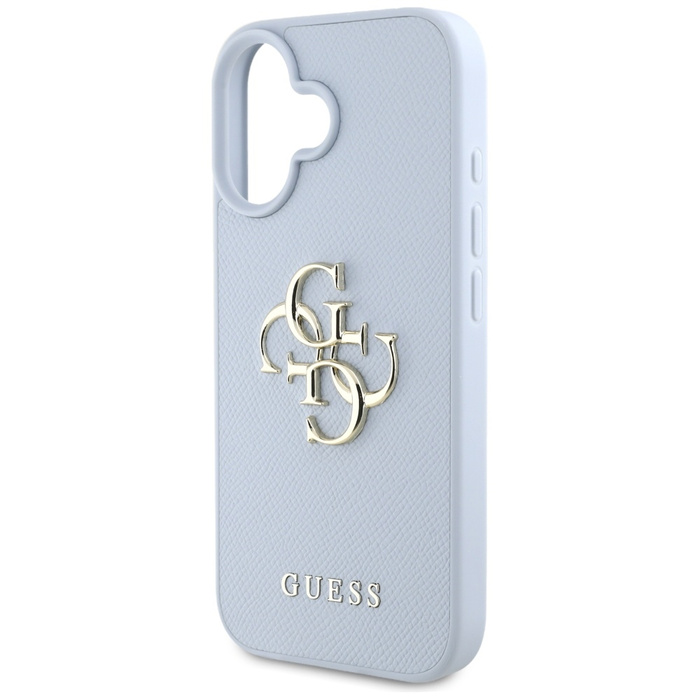Etui Guess Grained Big 4G Logo Small      Classic Logo do iPhone 16 niebieski