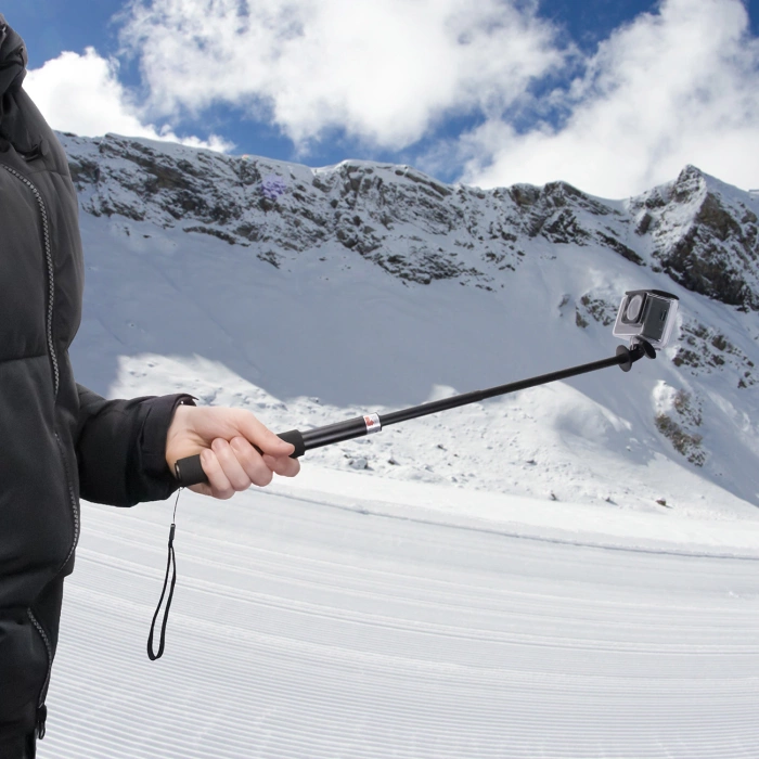 Selfie stick z uchwytem na kamerę