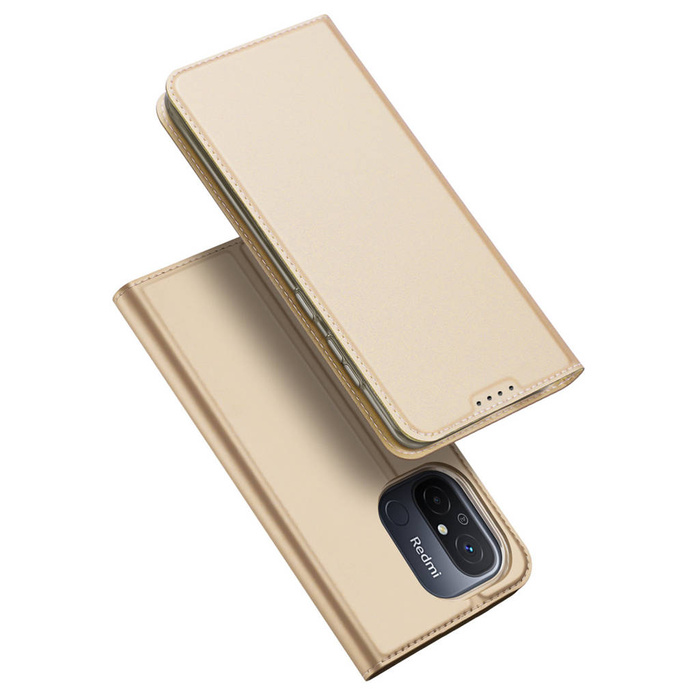 Etui Dux Ducis Skin Pro etui do Xiaomi Redmi 11A / Poco C55 / Redmi 12C pokrowiec z klapką portfel na kartę podstawka złote Case