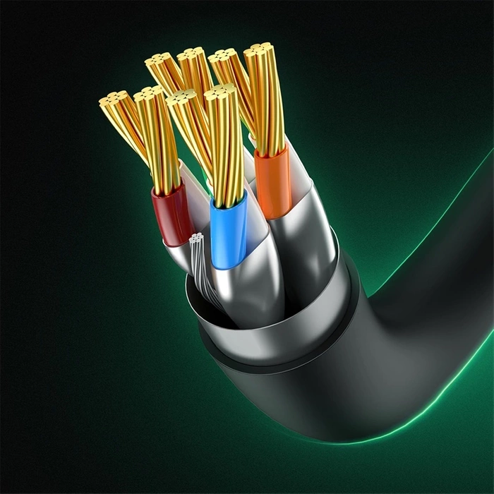 Baseus szybki kabel sieciowy RJ-45 cat.8 40Gbps 1m okrągły - czarny