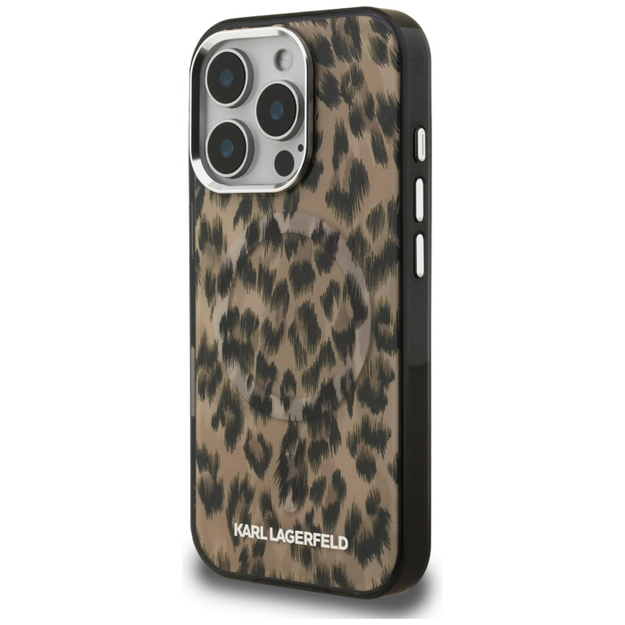Etui Karl Lagerfeld iPhone 16 Pro IML Leopard Pattern MagSafe Brązowy