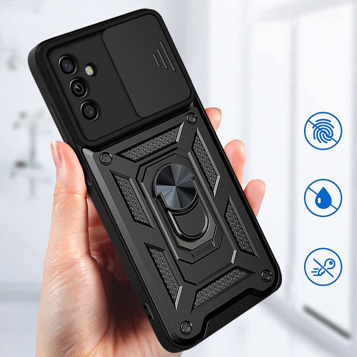 Etui Hybrid Armor Camshield etui Samsung Galaxy A13 5G pancerny pokrowiec z osłoną na aparat czarne Case
