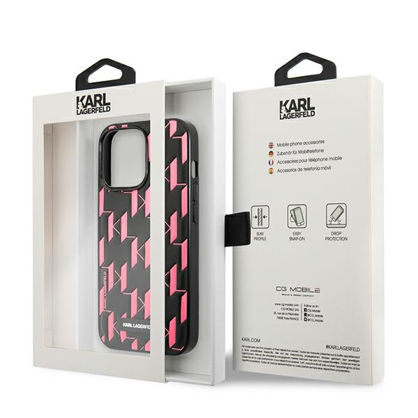 Karl Lagerfeld KLHCP13LMNMP1P iPhone 13 Pro 6,1" hardcase różowy/pink Monogram Plaque