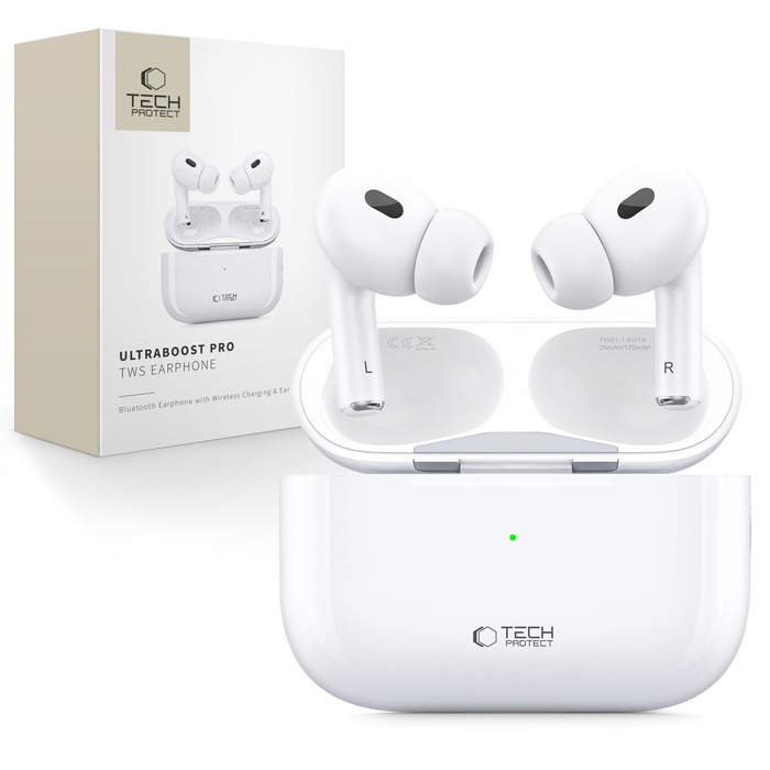 Słuchawki Tech-protect Ultraboost Tws Earphone Pro White Case