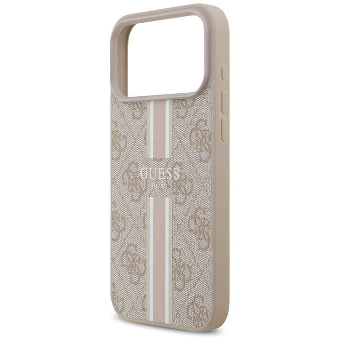 Etui Guess 4G Printed Stripes MagSafe do iPhone 17 Pro Max różowy