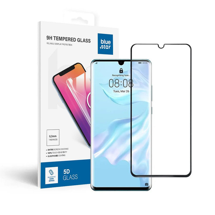 Szkło hartowane do Huawei P30 PRO (full glue / case friendly) Blue Star 5D czarne