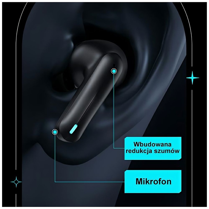 USAMS Słuchawki Bluetooth 5.3 TWS XJ13 series Gaming Earbuds bezprzewodowe czarny/black BHUXJ01 (US-XJ13)