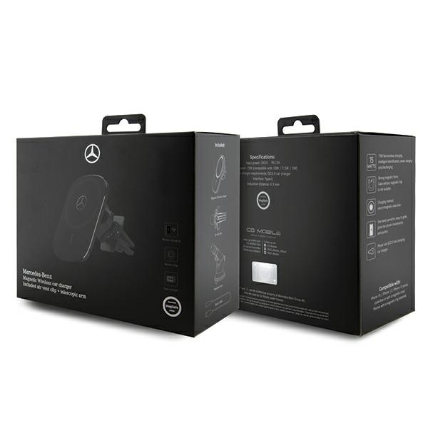 Mercedes uchwyt indukcyjny MEWCCGSLK 15W do kratki went/szybę czarny/black Silver Stars MagSafe Case
