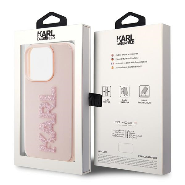 Etui Karl Lagerfeld KLHCP15X3DMBKCP iPhone 15 Pro Max 6.7" różowy/pink hardcase 3D Rubber Glitter Logo Case