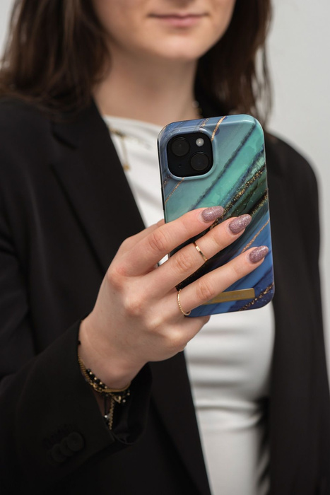 FORCELL F-PROTECT Mirage futerał kompatybilny z MagSafe do IPHONE 15 Plus jade marble