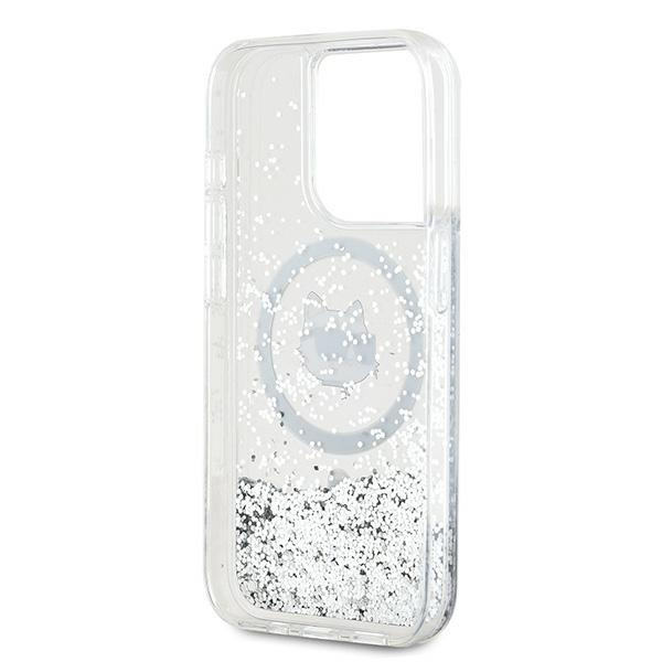Etui Karl Lagerfeld KLHMP15XLGCHSGH iPhone 15 Pro Max 6.7" hardcase transparent Liquid Glitter Choupette Head Magsafe