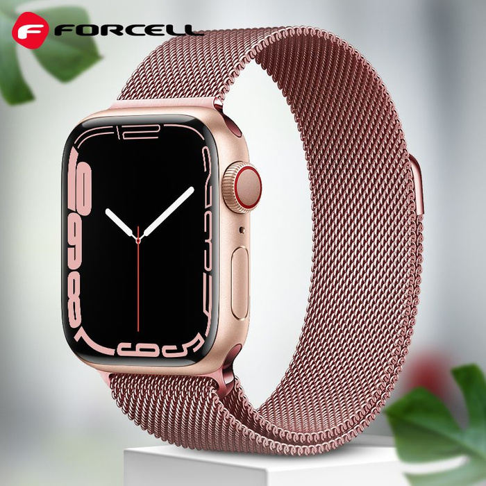 Pasek do Apple Watch Forcell F-Design FA03 magnetyczny stal 38 / 40 / 41 mm różowy