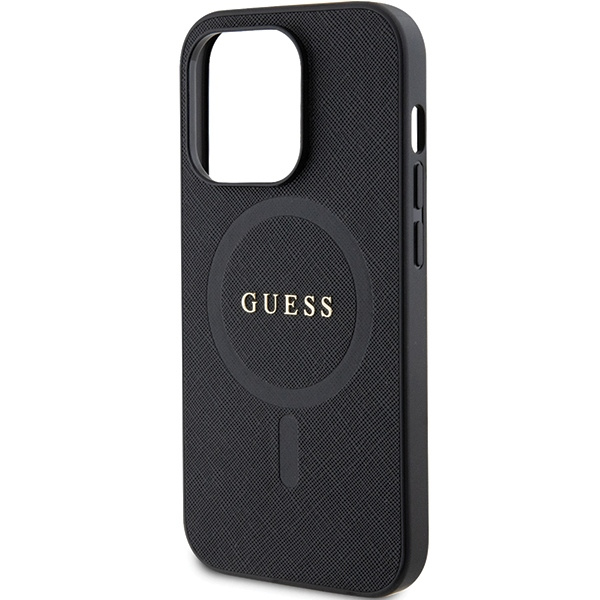Etui Guess GUHMP14XPSAHMCK iPhone 14 Pro Max 6.7" czarny/black hardcase Saffiano MagSafe Case