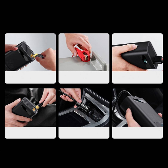 Baseus IGBT samochodowa przetwornica inwerter prądu 300W 220V (wtyczka CN/EU) czarny (CGNB010101)