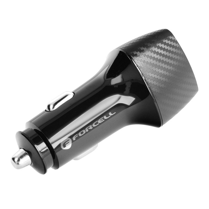 FORCELL F-ENERGY Carbon CC50-1A1C ładowarka samochodowa Typ C + USB A PD QC3.0 3A 38W czarna
