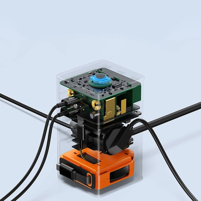 Stacja łądująca Baseus PowerCombo 65W 1.5m 2 x EU + USB-A + USB-C + zwijany kabel USB-C - czarna